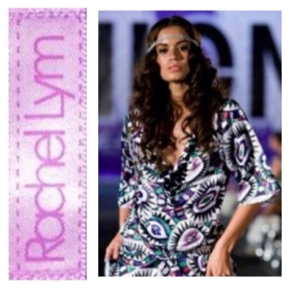 🌺 RACHEL LYM Luxurious V-neck Jeweled Cover-up NWT XS